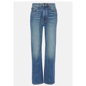 $520 Khaite Abigail 28 Jeans High Rise Straight Light Blue